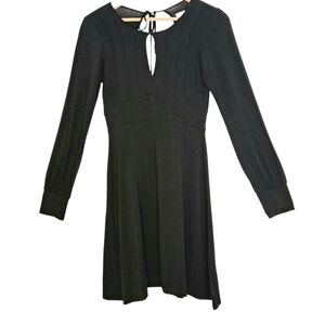 Free People Open Back Keyhole Front Knit Jersey Dress Sz 8 Black Whimsigoth